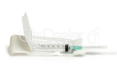 medical syringe white isolated