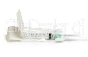 medical syringe white isolated