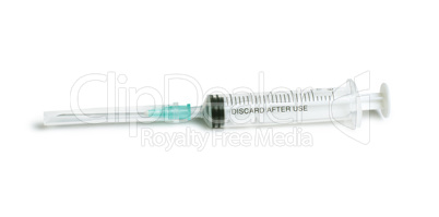 medical syringe white isolated