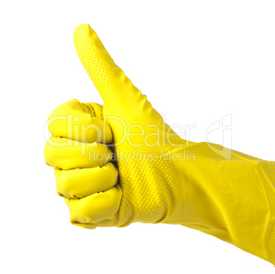 household yellow gloves