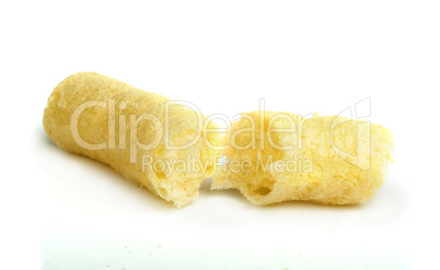 corn snacks white isolated