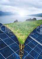 ecology conception with solar panels