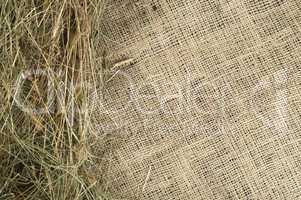 hay on burlap