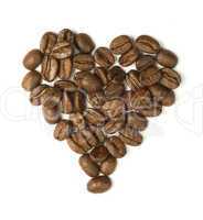 heart made ??of coffee beans
