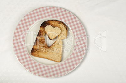 toast with heart-shaped