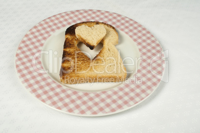 toast with heart-shaped