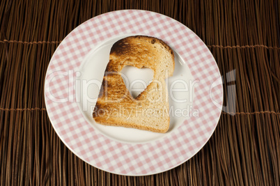 toast with heart-shaped