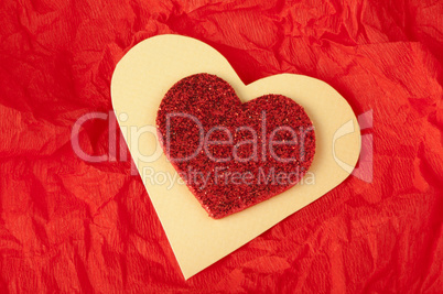 red heart brocade shape