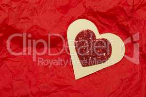 red heart brocade shape