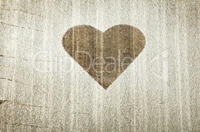 heart pattern on an old wooden board