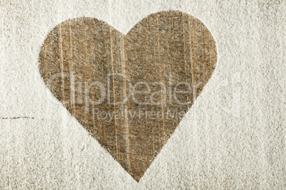 heart pattern on an old wooden board