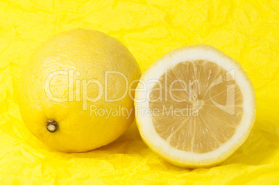 lemon on a yellow background