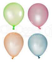 set of inflated balloons from different colors