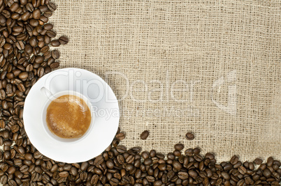 cup of coffee change coffee beans
