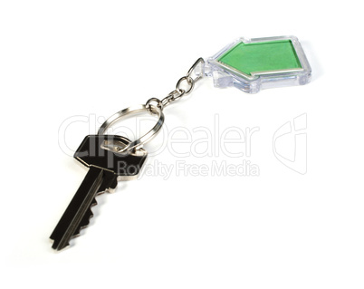 keychain with figure of green house