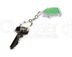 keychain with figure of green house