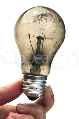 old burned light bulb