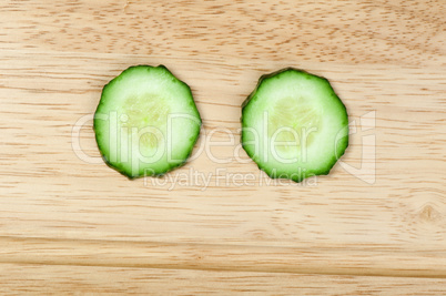 two cucumber slices
