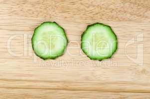 two cucumber slices