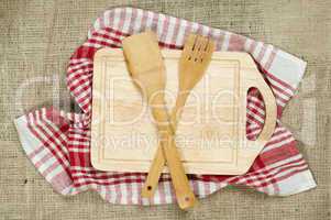 cross wooden fork and spoon