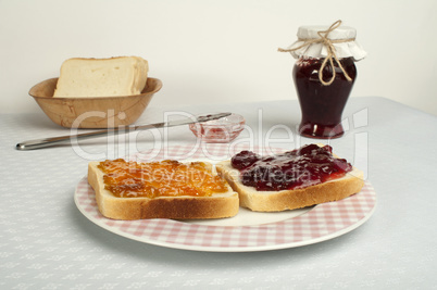 spread jam on bread