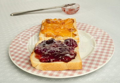 spread jam on bread