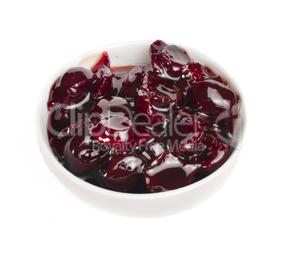 jam of cherries in a small bowl