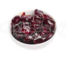 jam of cherries in a small bowl