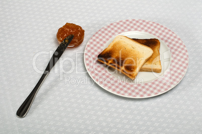 slice of bread spread with jam