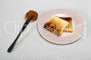 slice of bread spread with jam