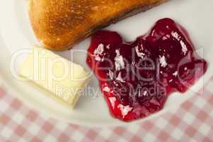 jam, butter and toast.