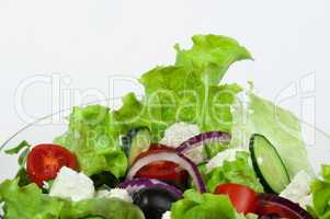 salad in a glass bowl close up