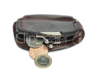 old ladies brown leather purse