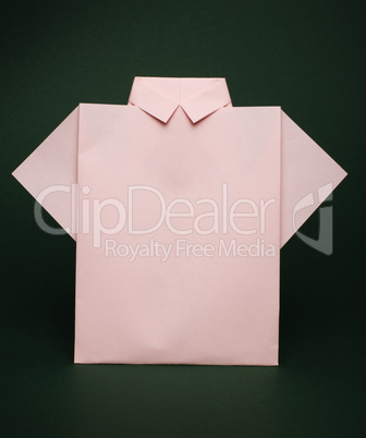 isolated paper made pink shirt