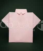 isolated paper made pink shirt