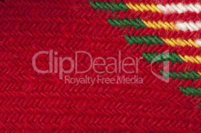 handmade knit green and red background