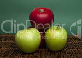 red and green apples