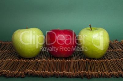 red and green apples