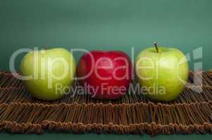 red and green apples