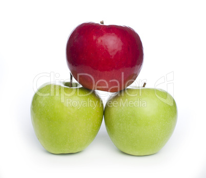 red and green apples