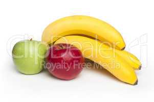 red and green apples and bananas