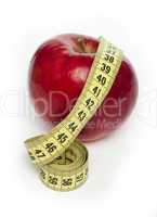 red apple and centimeter