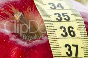 red apple and centimeter