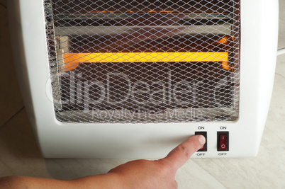 electric heater and hand which includes switch