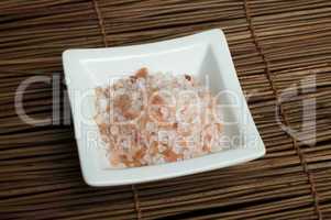 himalayan natural pink and white salt in a bowl