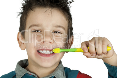 boy brushing his teeth