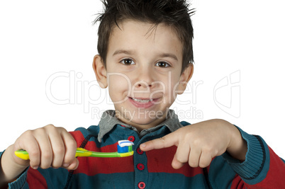 boy brushing his teeth