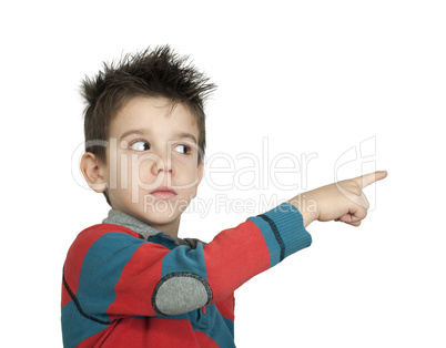 little boy who points a finger