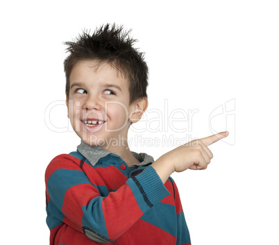 little boy who points a finger