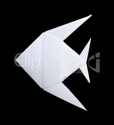white fish folded origami